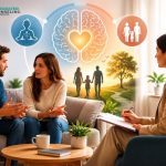 Counsellor talking with client during a counselling session