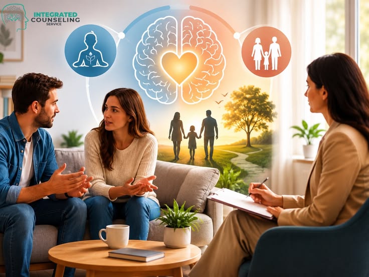 Counsellor talking with client during a counselling session